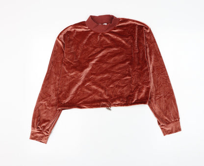 Topshop Womens Red Polyester Pullover Sweatshirt Size 4 Pullover