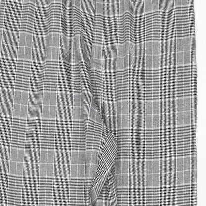 NUDE Womens Grey Check Cotton Carrot Trousers Size M L26 in Regular Zip