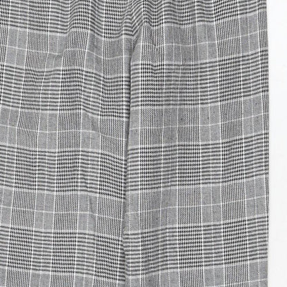 NUDE Womens Grey Check Cotton Carrot Trousers Size M L26 in Regular Zip