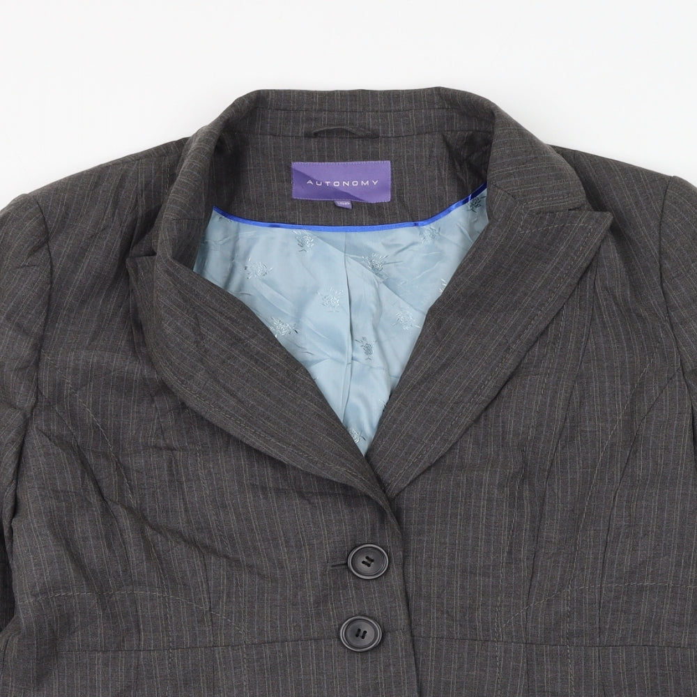 Autonomy Womens Grey Jacket Blazer Size 18 Button