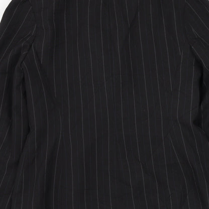 New Look Womens Black Striped Jacket Blazer Size 10 Button
