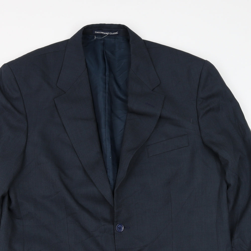 Mens UK Size 42 Greenwoods Regular Blue Suit Jacket