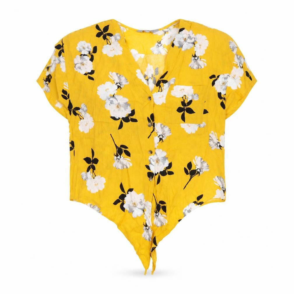 Womens UK Size 8 Dorothy Perkins Yellow Basic Button-Up