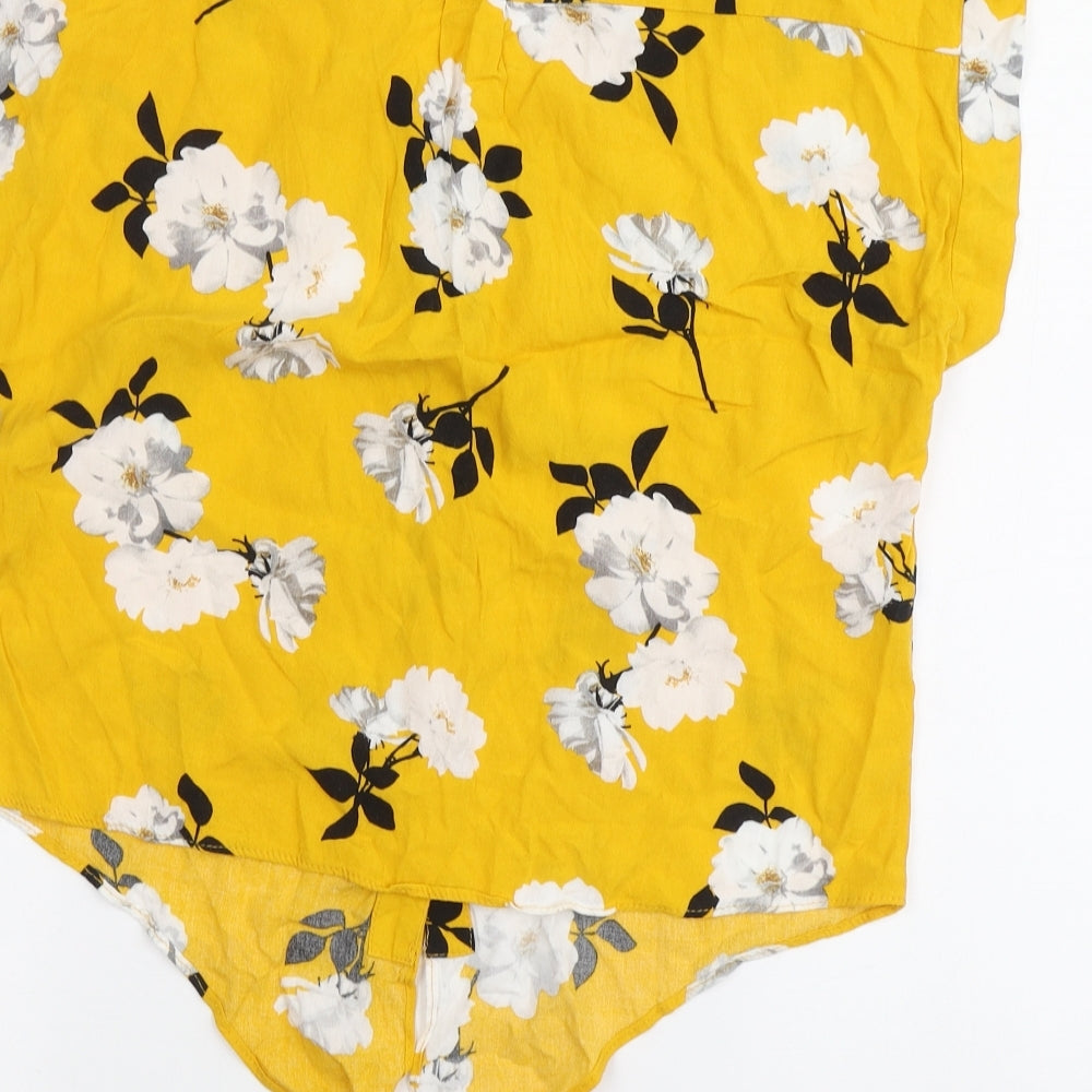 Womens UK Size 8 Dorothy Perkins Yellow Basic Button-Up