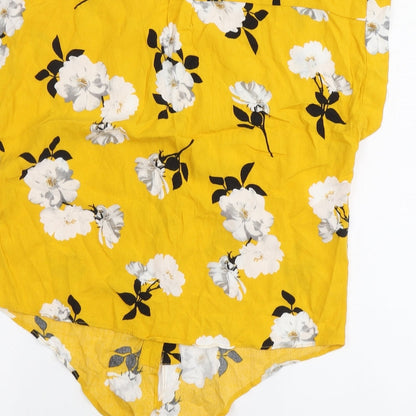 Womens UK Size 8 Dorothy Perkins Yellow Basic Button-Up