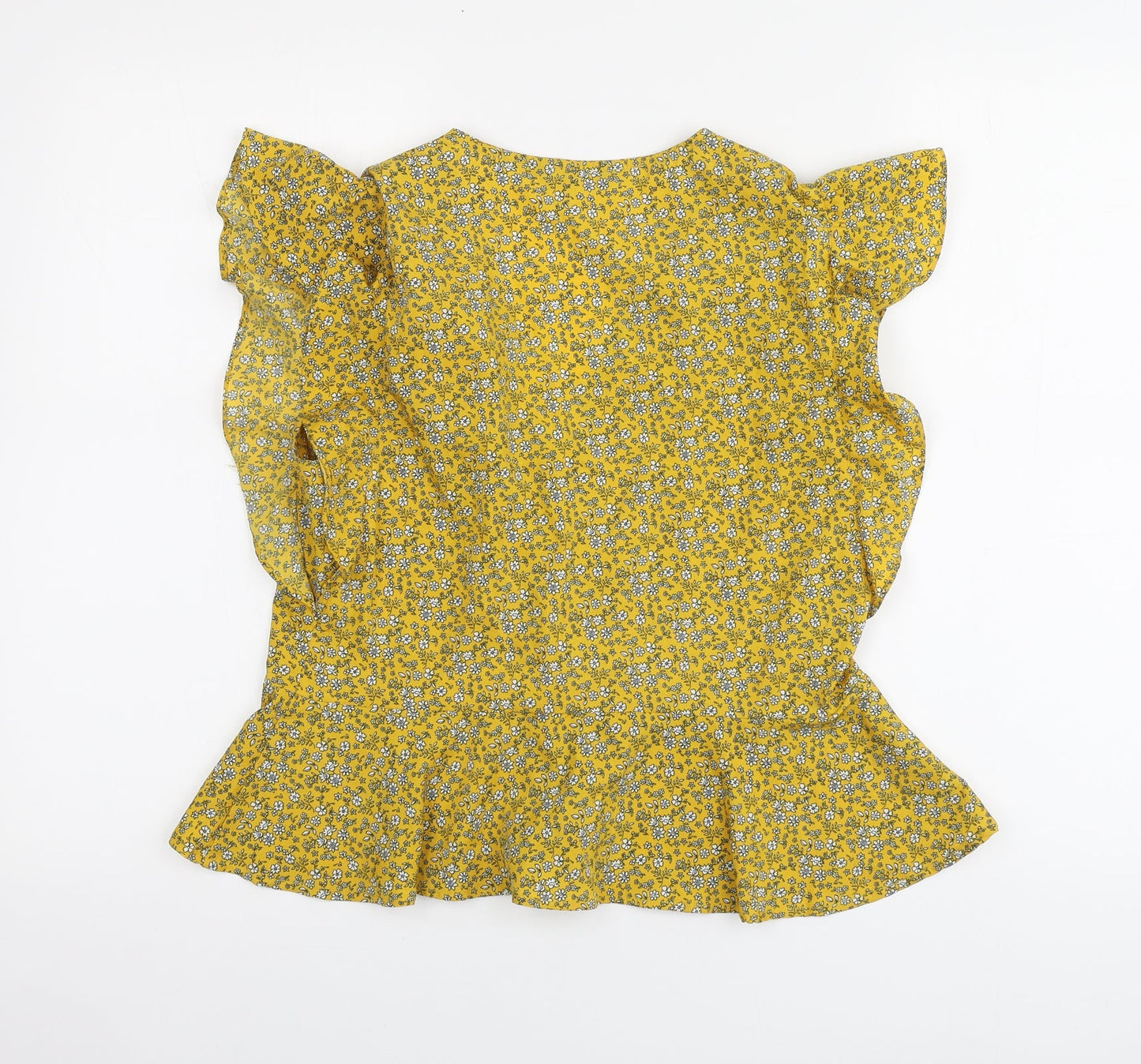 Womens UK Size S New Look Yellow Basic Blouse