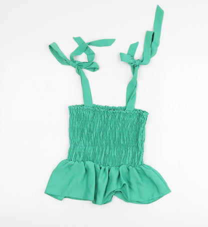 Womens UK Size S New Look Green Basic Blouse