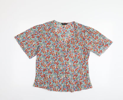 Womens UK Size S New Look Multicoloured Basic Button-Up