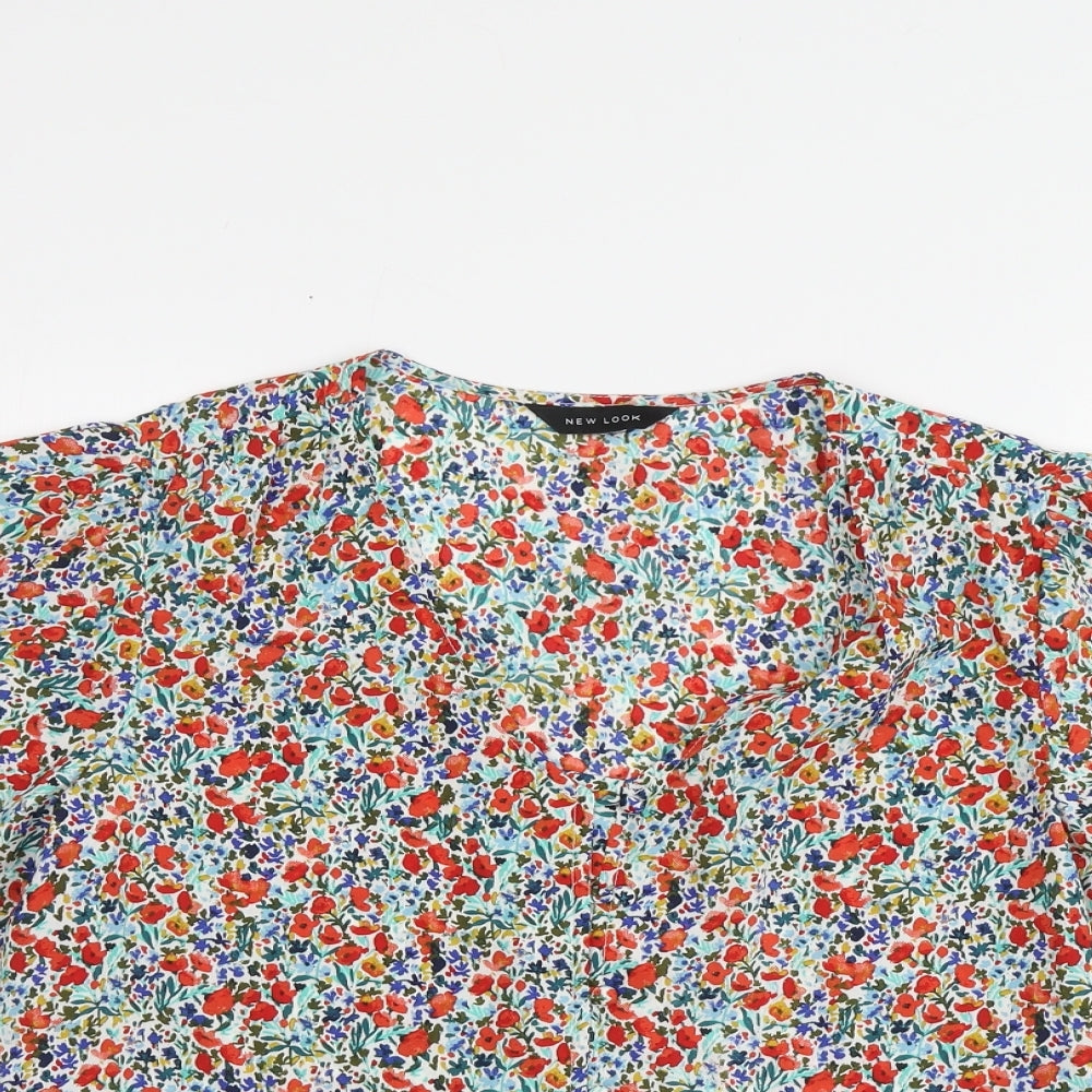 Womens UK Size S New Look Multicoloured Basic Button-Up
