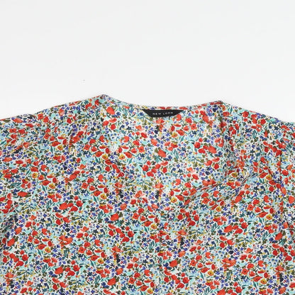 Womens UK Size S New Look Multicoloured Basic Button-Up