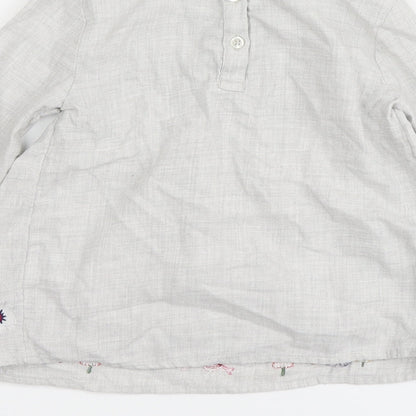 F&F Girls Grey Cotton Basic Size 3-4 Years Round Neck - Flowers