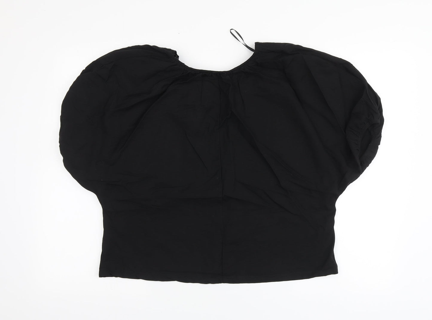 Primark Womens Black Viscose Basic Blouse Size 8 V-Neck