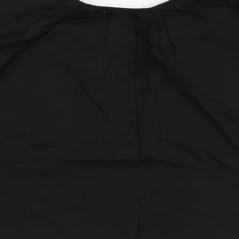 Primark Womens Black Viscose Basic Blouse Size 8 V-Neck