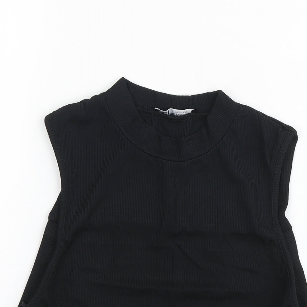 Womens UK Size M Zara Black Basic Tank