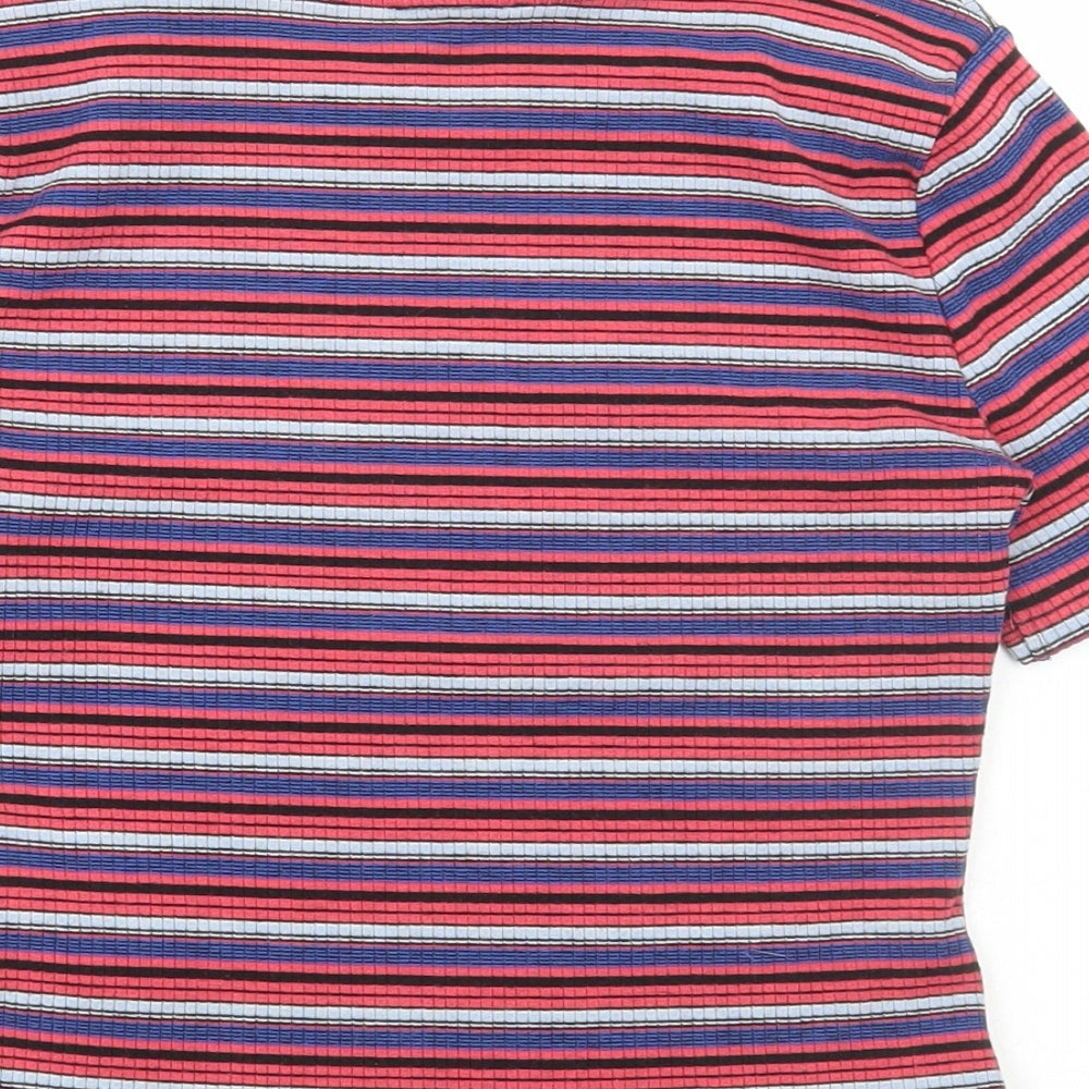Womens UK Size 10 New Look Multicoloured Cropped T-Shirt