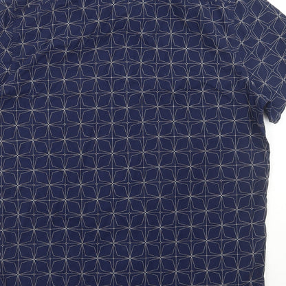 Mens UK Size L FOREVER 21 Blue  Button-Up Short Sleeve Casual Shirt