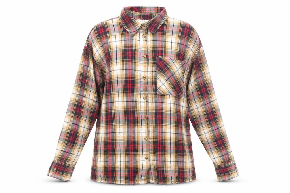 Topman Womens Brown Plaid Cotton Basic Button-Up Size S Collared