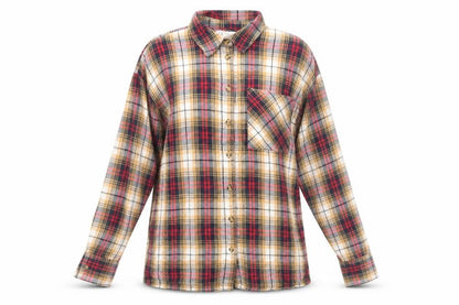 Topman Womens Brown Plaid Cotton Basic Button-Up Size S Collared