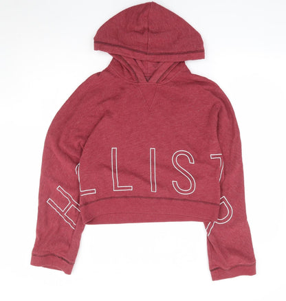 Hollister Womens Red Cotton Pullover Hoodie Size XS Pullover - Batwing Cropped