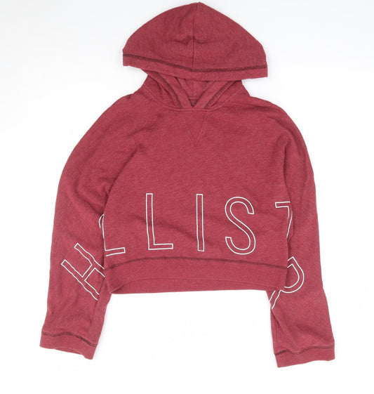 Hollister Womens Red Cotton Pullover Hoodie Size XS Pullover - Batwing Cropped