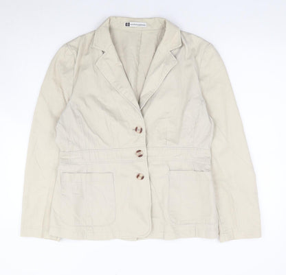 Modernwoman Womens Beige 100% Cotton Jacket Suit Jacket Size 14