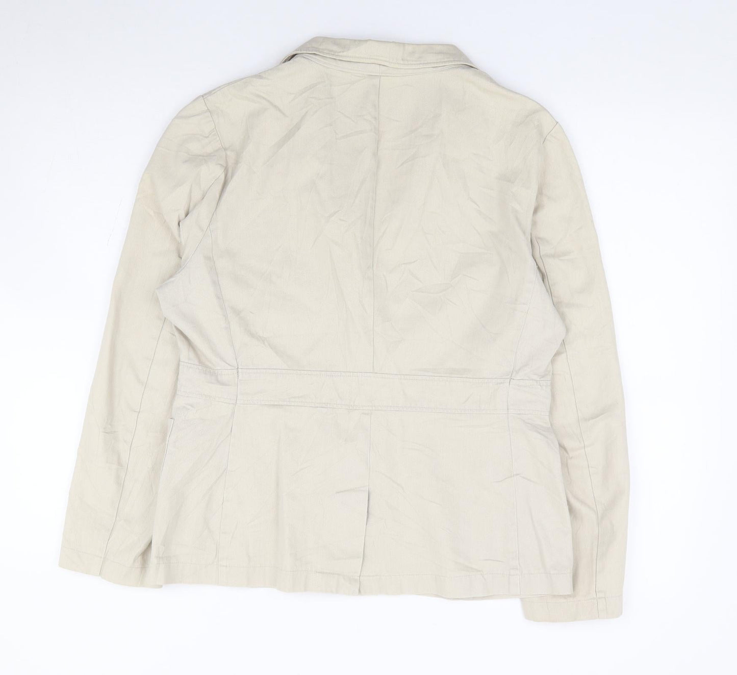 Modernwoman Womens Beige 100% Cotton Jacket Suit Jacket Size 14