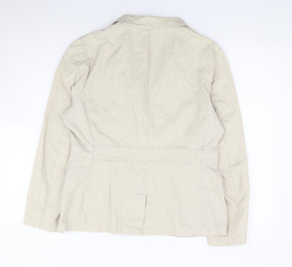 Modernwoman Womens Beige 100% Cotton Jacket Suit Jacket Size 14