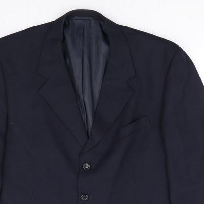 Scott International Mens Blue Polyester Jacket Suit Jacket Size 44