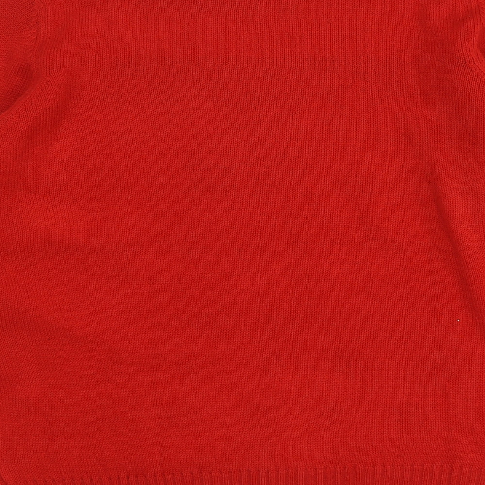 Avenue Mens Red Round Neck Acrylic Pullover Jumper Size L - Santa Jumper
