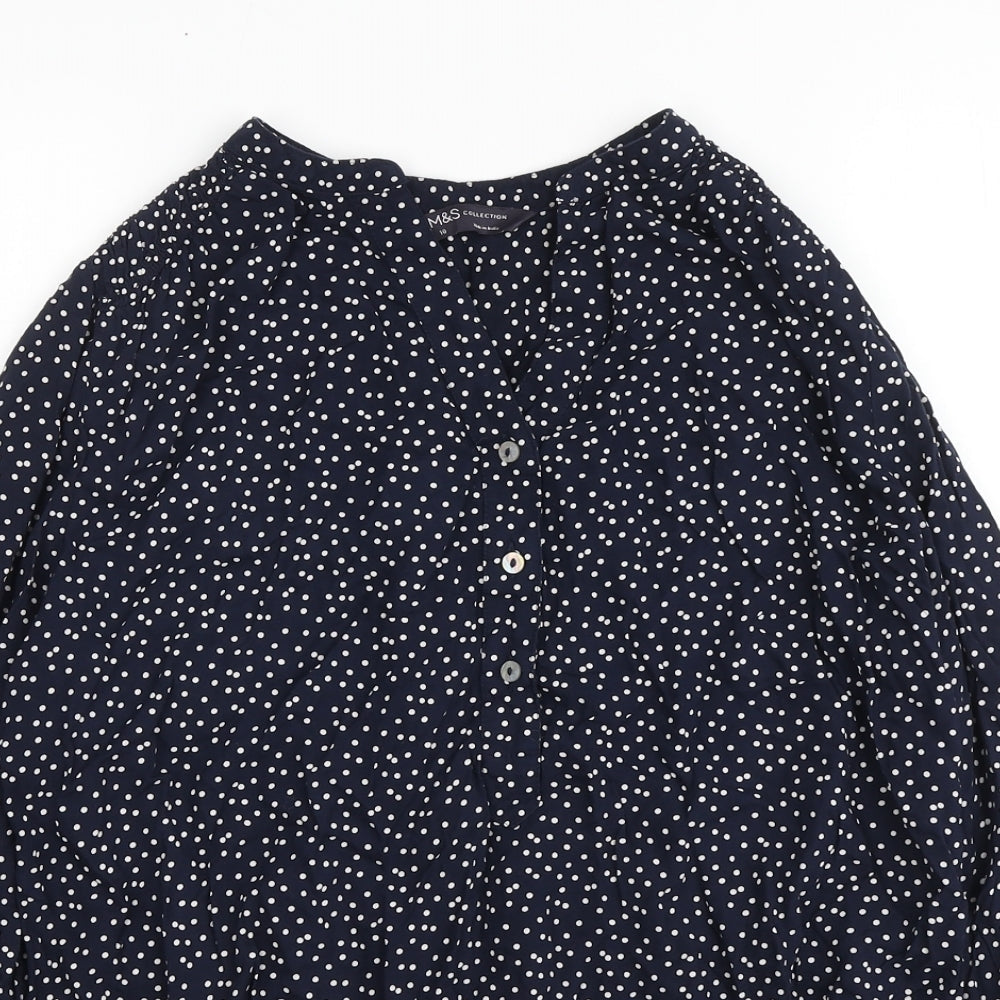 Womens UK Size 10 Marks and Spencer Blue Basic Blouse