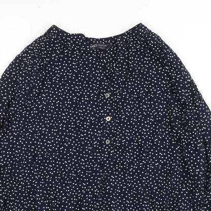 Womens UK Size 10 Marks and Spencer Blue Basic Blouse