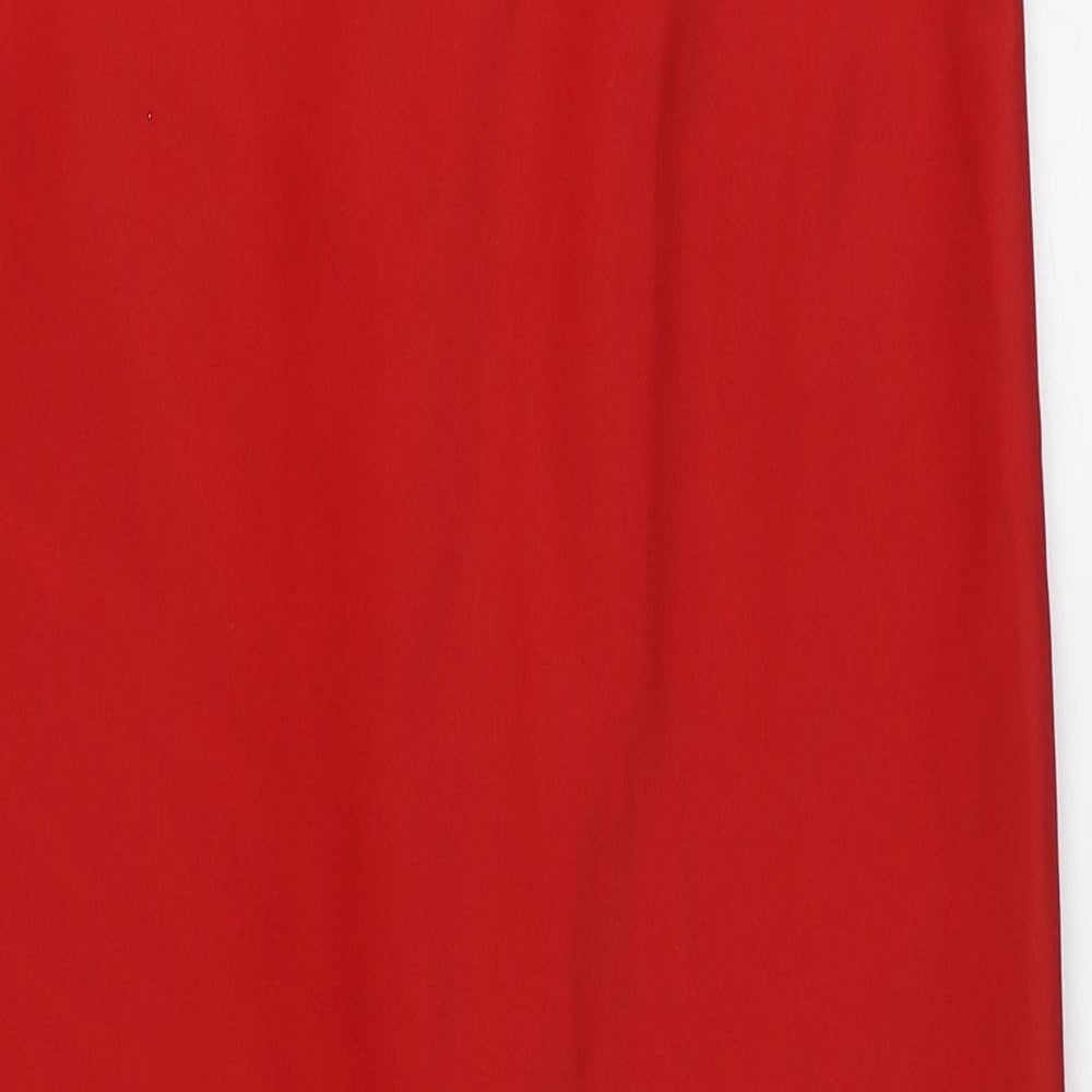 NEXT Womens Red Geometric Polyester Straight & Pencil Skirt Size 8 Zip
