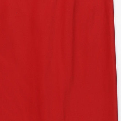 NEXT Womens Red Geometric Polyester Straight & Pencil Skirt Size 8 Zip