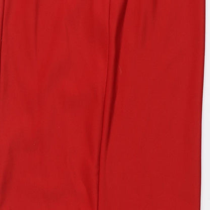 NEXT Womens Red Geometric Polyester Straight & Pencil Skirt Size 8 Zip