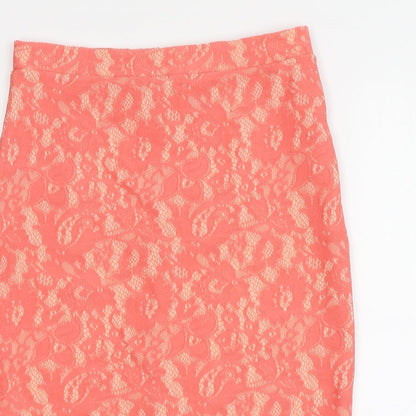 TU Womens Pink Geometric Polyester Straight & Pencil Skirt Size 8 Zip
