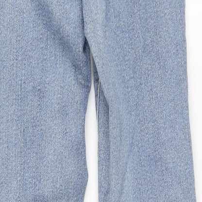 PRETTYLITTLETHING Womens Blue Cotton Skinny Jeans Size 4 L29 in Regular Button
