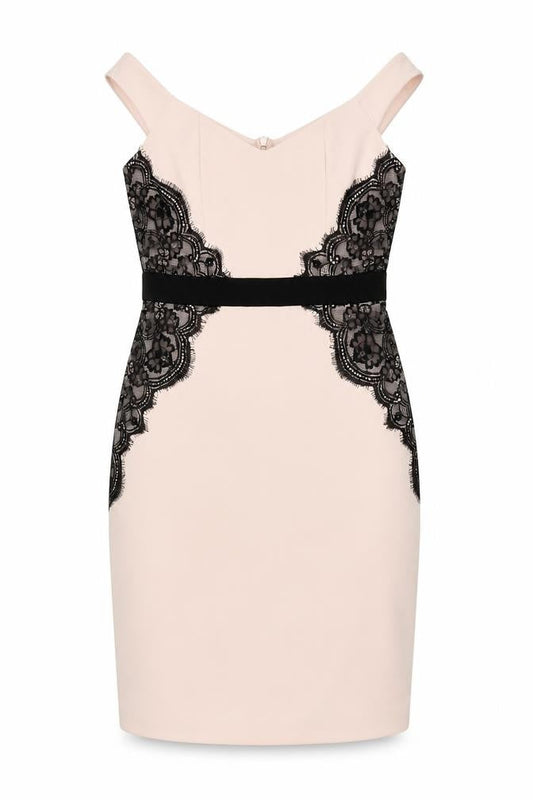 Amy Childs Womens Pink Geometric Polyester A-Line Size 12 Square Neck Zip