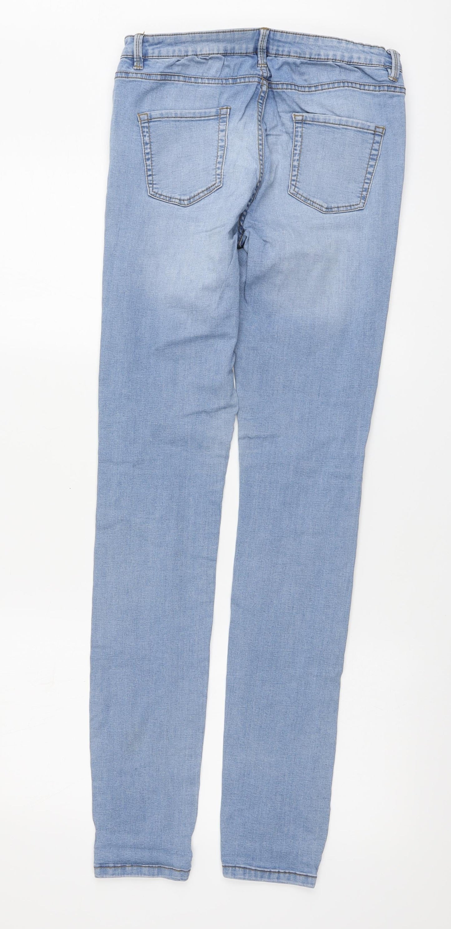 Denim & Co. Womens Blue Cotton Skinny Jeans Size 10 L33 in Regular Button