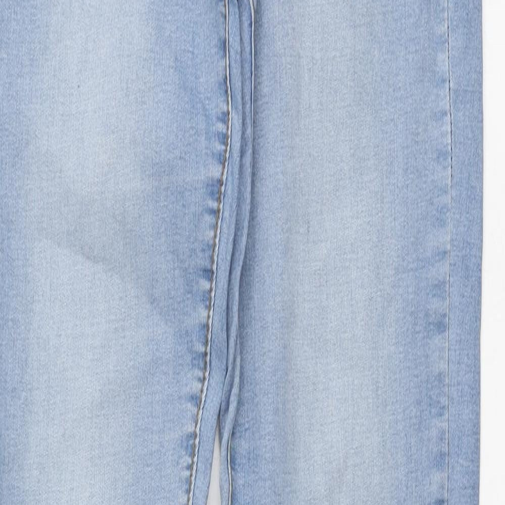 Denim & Co. Womens Blue Cotton Skinny Jeans Size 10 L33 in Regular Button