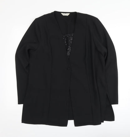 Womens UK Size 16 Design Essentials Black Basic Blouse