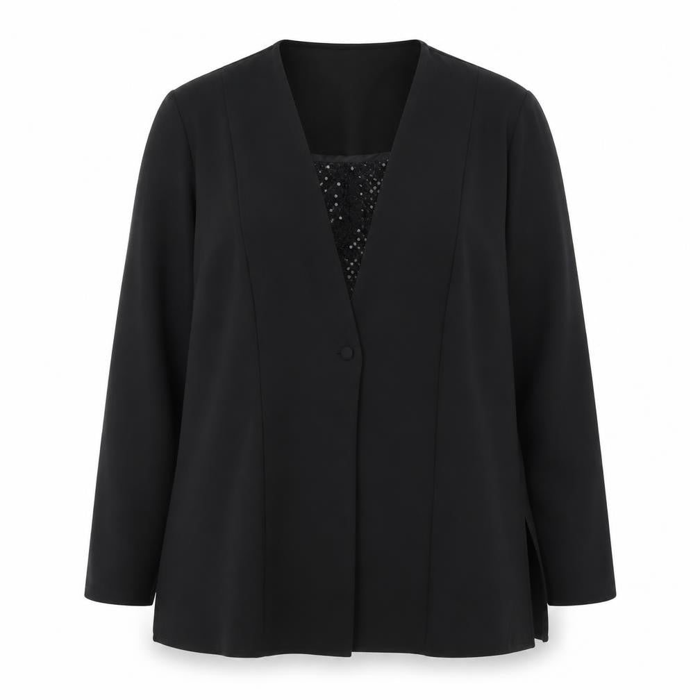 Womens UK Size 16 Design Essentials Black Basic Blouse