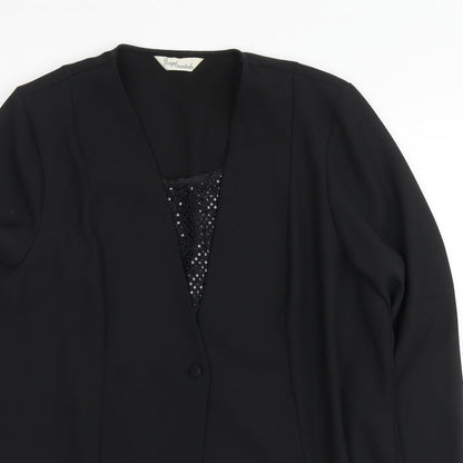 Womens UK Size 16 Design Essentials Black Basic Blouse