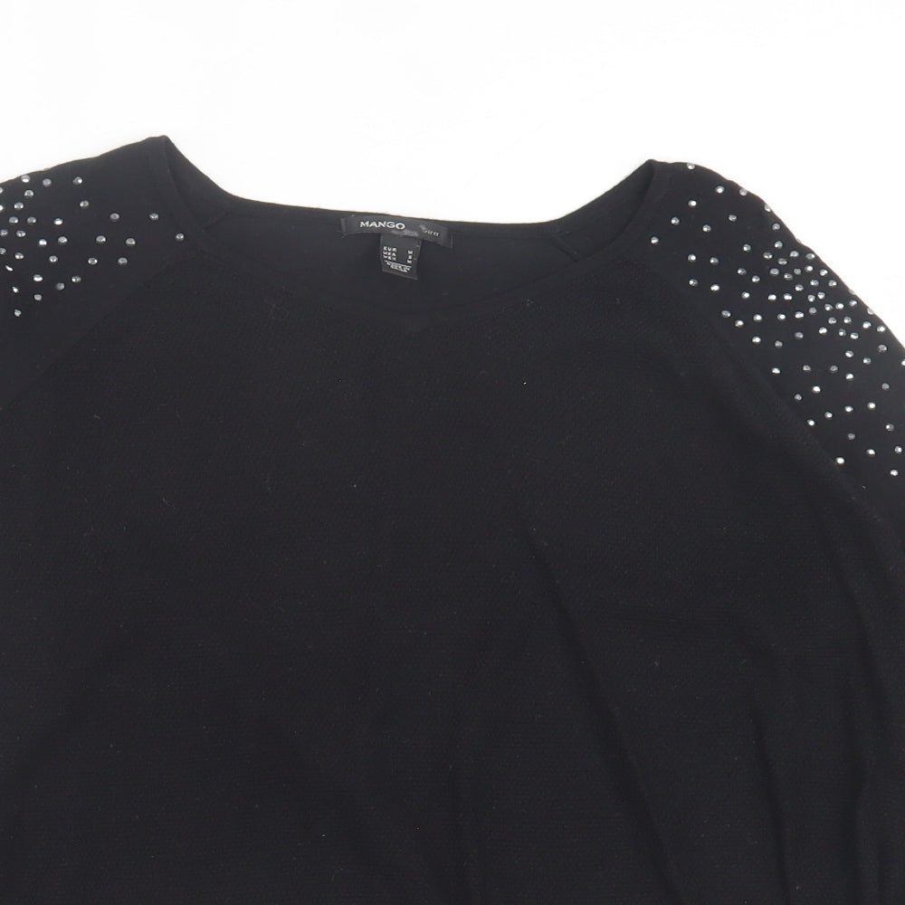 Womens UK Size M Mango Black Pullover Jumper