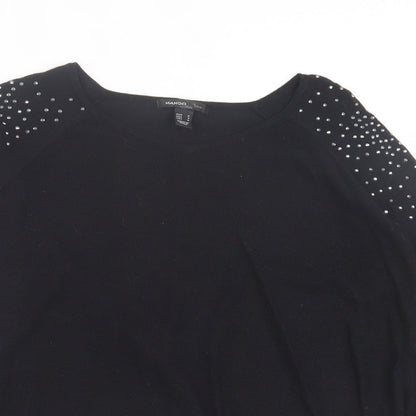 Womens UK Size M Mango Black Pullover Jumper