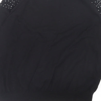 Womens UK Size M Mango Black Pullover Jumper