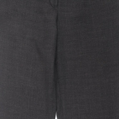 F&F Womens Grey Polyester Trousers Size 14 L32 in Regular Hook & Eye