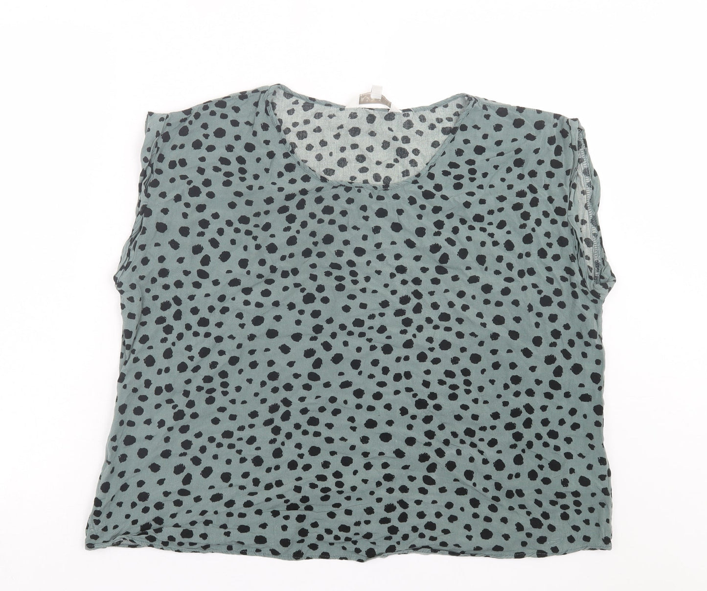 Womens UK Size 16 Apricot Green Basic T-Shirt