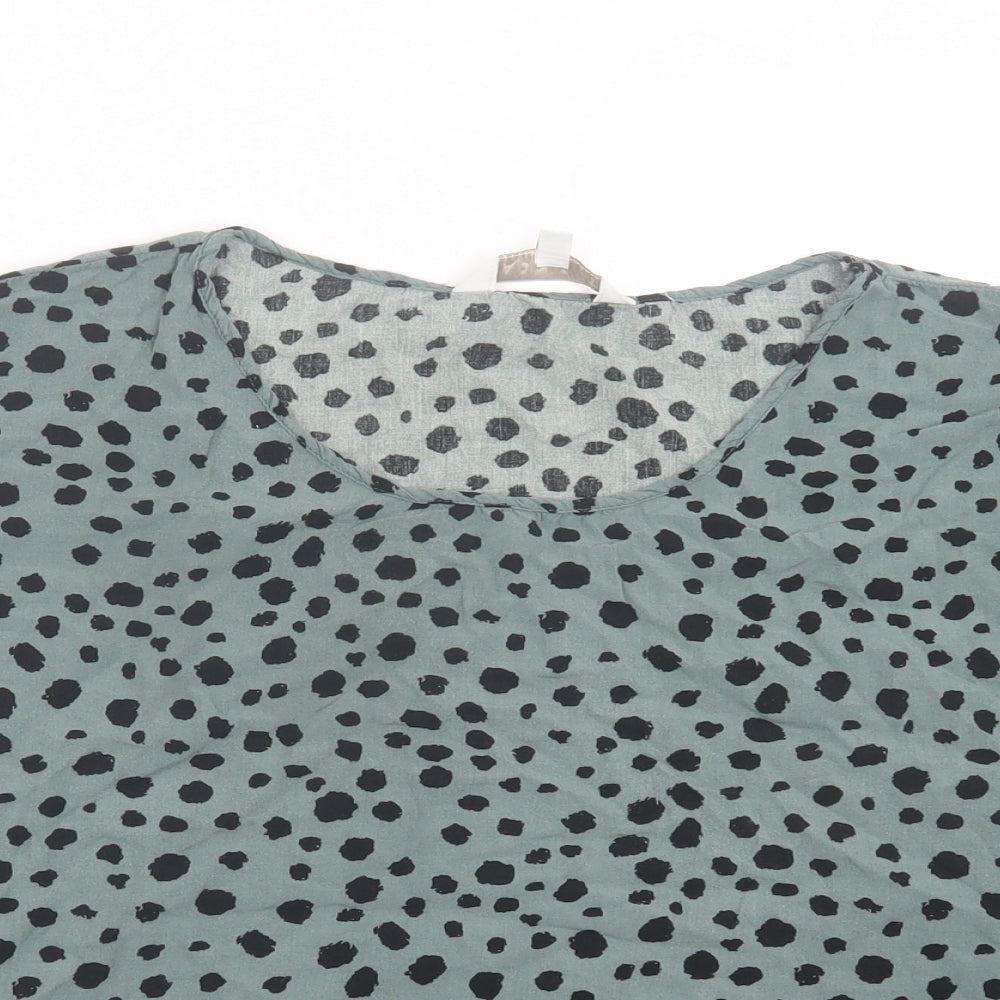 Womens UK Size 16 Apricot Green Basic T-Shirt