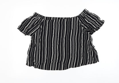 Womens UK Size 10 New Look Black Basic Blouse