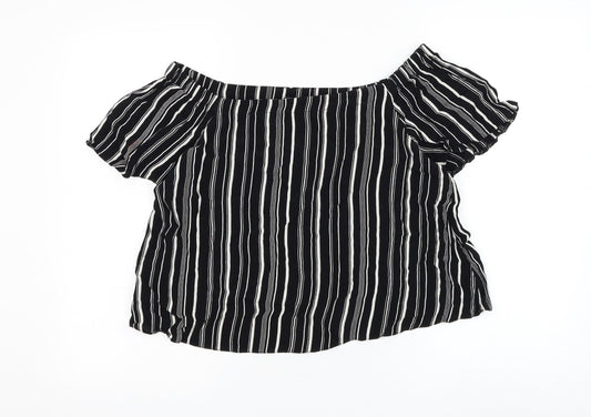 Womens UK Size 10 New Look Black Basic Blouse